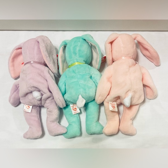 Ty trio of bunny rabbit beanies pair nice for Easter Floppity, Hippity, Hoppity - Picture 3 of 8